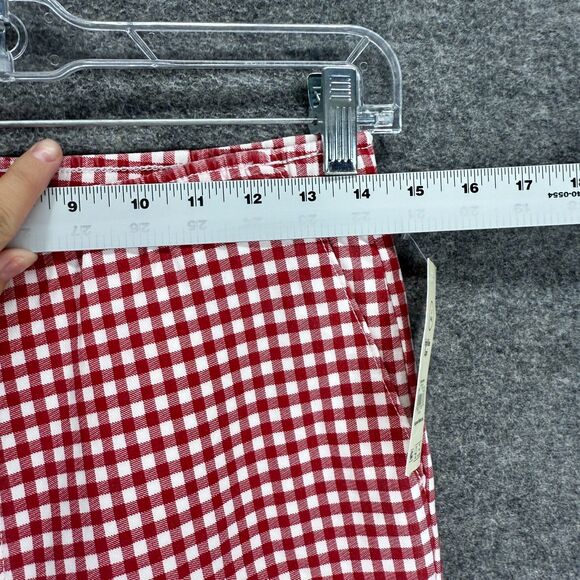 New NoBo Cropped Pants Women S Small Pink Plaid Capri Flat Front High Rise Ryaon - Picture 5 of 10
